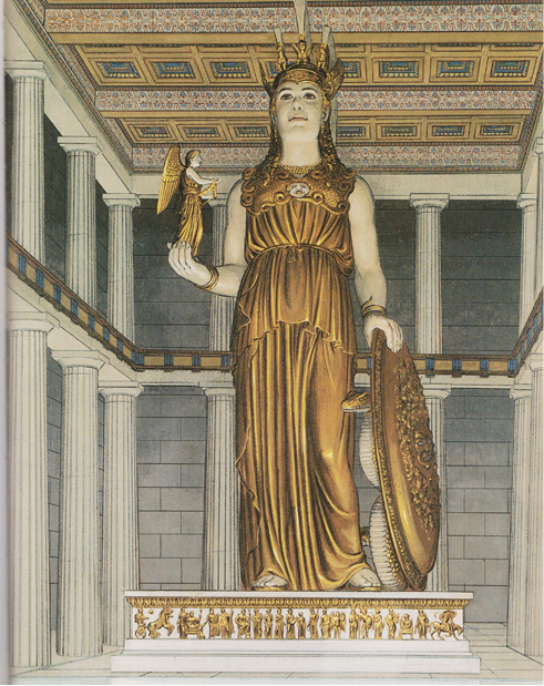 Golden statue of Athena