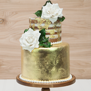 Cake with gold leaf