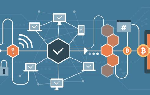 Simplified infographic of blockchain process